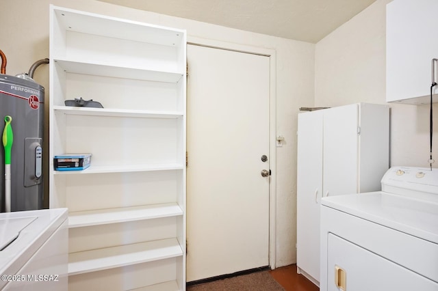 4009 N Fontana Ave, Tucson, AZ 85705 - washroom with cabinet space, water heater, and independent washer and dryer