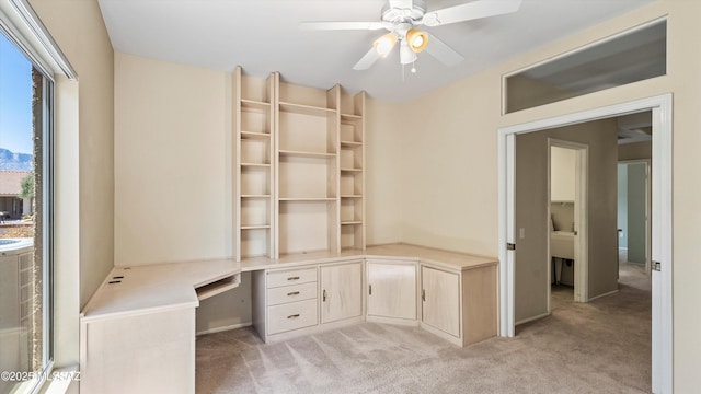 2315 E Chrysanthemum St, Oro Valley, AZ 85755 - unfurnished office with light colored carpet and a ceiling fan
