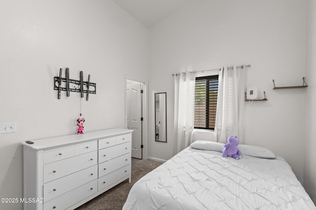 10636 E Malta St, Tucson, AZ 85747 - bedroom featuring dark carpet and high vaulted ceiling