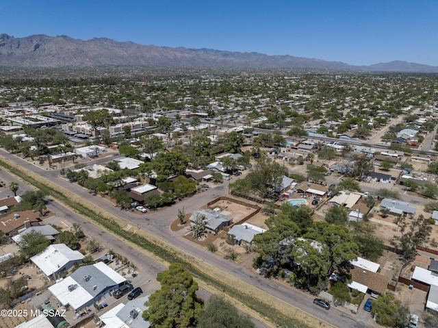 2638 N Wilson Ave, Tucson, AZ 85719 - aerial view of property's location featuring a mountain backdrop and nearby suburban area