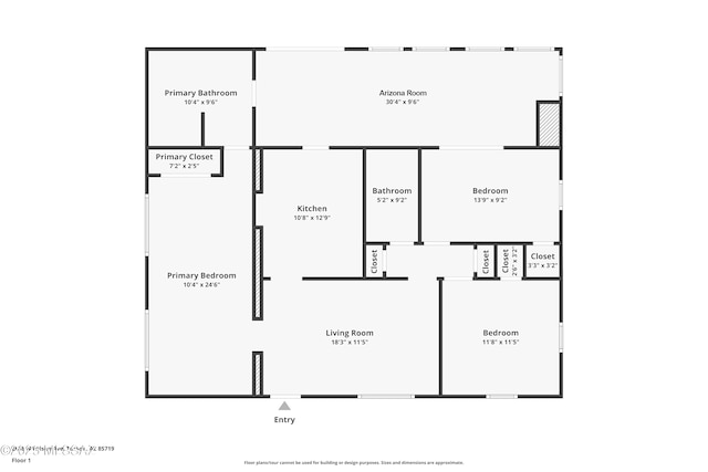 2638 N Wilson Ave, Tucson, AZ 85719 - view of floor plan / room layout