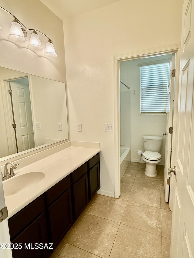 8361 N Mountain Stone Pine Way, Tucson, AZ 85743 - full bathroom with vanity, tile patterned floors, and washtub / shower combination