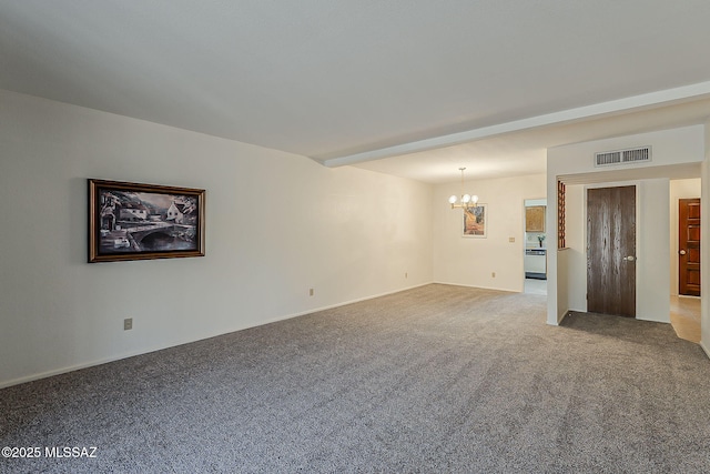 9453 E Calle Bolivar, Tucson, AZ 85715 - unfurnished room with a chandelier and carpet