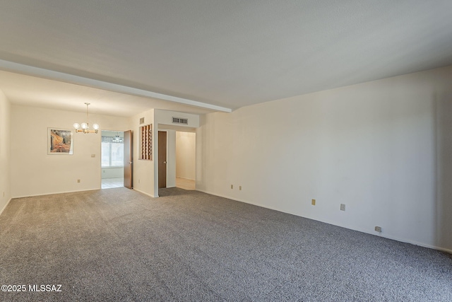 9453 E Calle Bolivar, Tucson, AZ 85715 - unfurnished living room with a chandelier and carpet