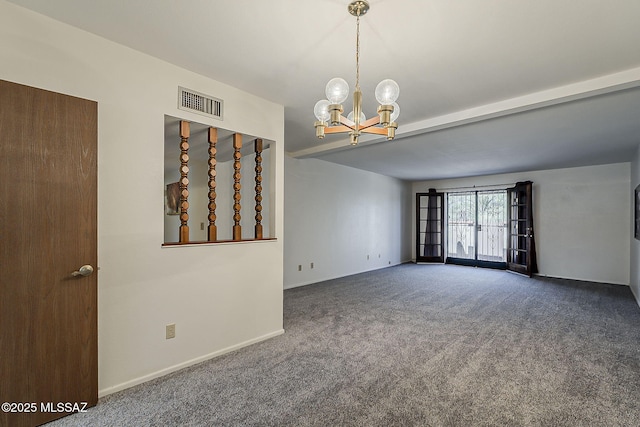 9453 E Calle Bolivar, Tucson, AZ 85715 - unfurnished room featuring a chandelier and carpet floors
