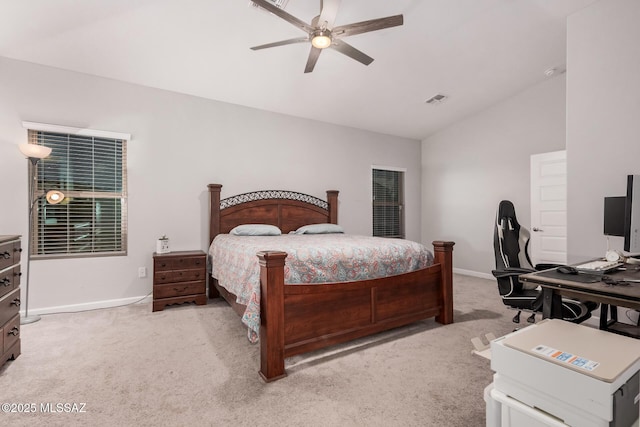 276 W Charles L Mckay St, Vail, AZ 85641 - bedroom featuring lofted ceiling, light carpet, a ceiling fan, and an office area