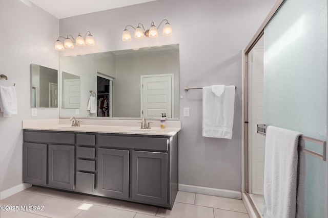 276 W Charles L Mckay St, Vail, AZ 85641 - full bathroom with tile patterned flooring, double vanity, and a stall shower