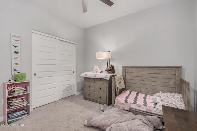 276 W Charles L Mckay St, Vail, AZ 85641 - bedroom featuring carpet, a closet, and ceiling fan