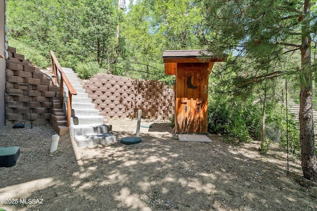 11101 E Miami St, Mount Lemmon, AZ 85619 - view of patio with stairway and a forest view