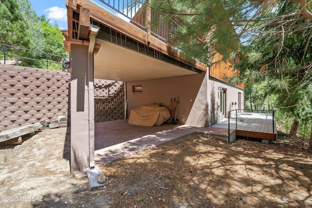 11101 E Miami St, Mount Lemmon, AZ 85619 - back of house with a deck and stucco siding