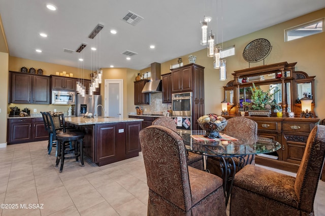 14326 Whitehorn Pl, Marana, AZ 85658 - dining area featuring light tile patterned floors and recessed lighting