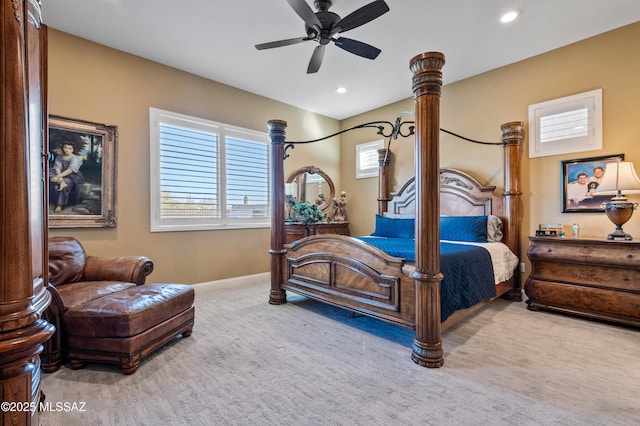 14326 Whitehorn Pl, Marana, AZ 85658 - carpeted bedroom featuring recessed lighting and a ceiling fan