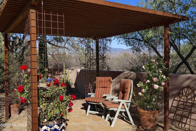 10380 E Rancho Del Este Dr, Tucson, AZ 85749 - view of patio with a mountain view