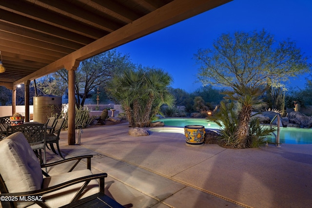 10380 E Rancho Del Este Dr, Tucson, AZ 85749 - view of patio with an outdoor pool, a jacuzzi, and outdoor dining area