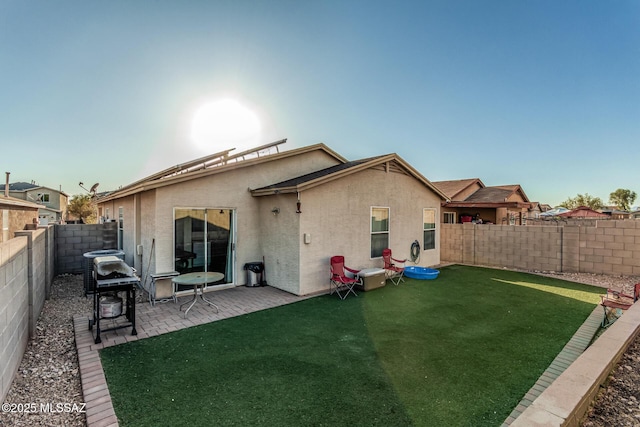 6293 S Sun View Way, Tucson, AZ 85706 - rear view of property with stucco siding, a fenced backyard, and a patio area
