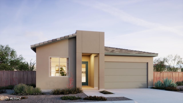 14732 N Saguaro Nest Trl, Marana, AZ 85658 - modern home with driveway, an attached garage, and stucco siding