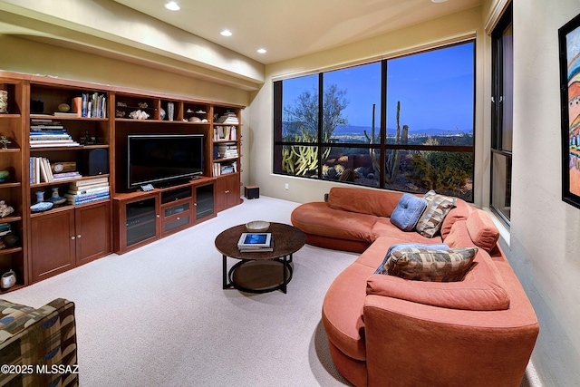 5254 W Saguaro Cliffs Dr, Tucson, AZ 85745 - living area featuring recessed lighting and carpet flooring