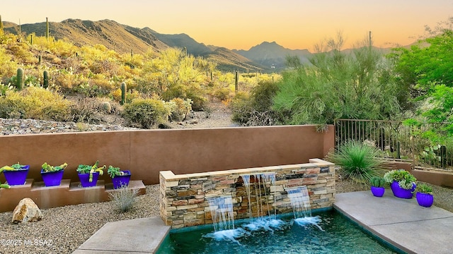5254 W Saguaro Cliffs Dr, Tucson, AZ 85745 - view of patio featuring a mountain view