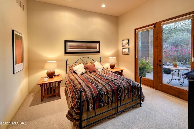 5254 W Saguaro Cliffs Dr, Tucson, AZ 85745 - carpeted bedroom with access to exterior and recessed lighting