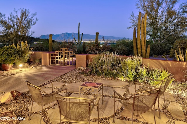 5254 W Saguaro Cliffs Dr, Tucson, AZ 85745 - view of patio / terrace featuring a mountain view