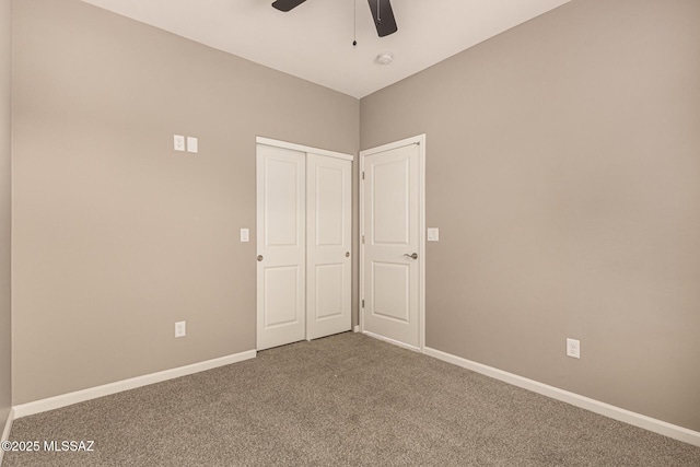 3710 S Bellingham Pl, Tucson, AZ 85730 - unfurnished bedroom featuring carpet floors, a closet, and a ceiling fan