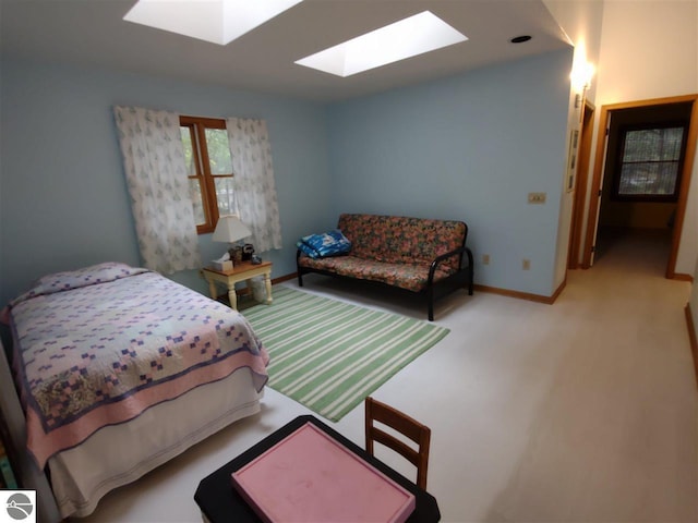 bedroom with a skylight