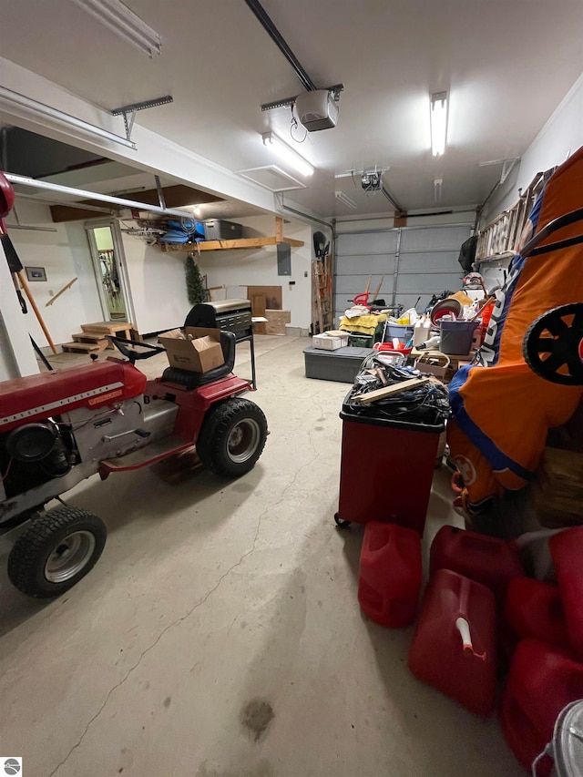 garage featuring a garage door opener