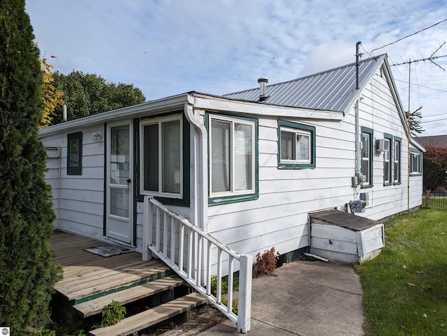 view of front of home with a deck