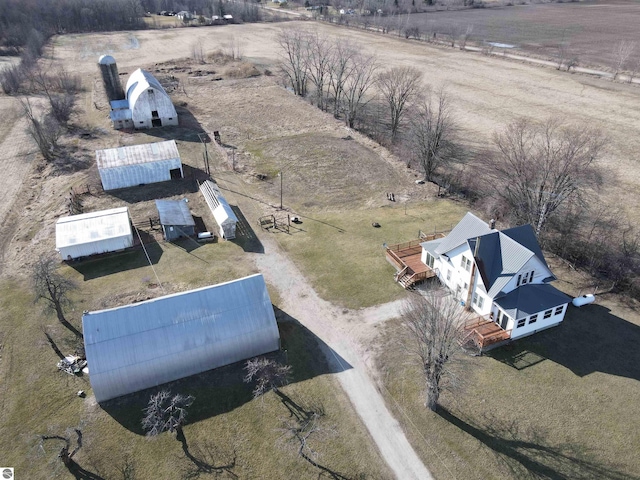 aerial view with a rural view