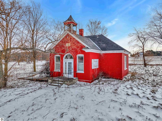 view of snow covered structure