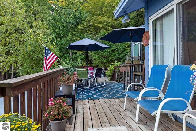 view of wooden deck