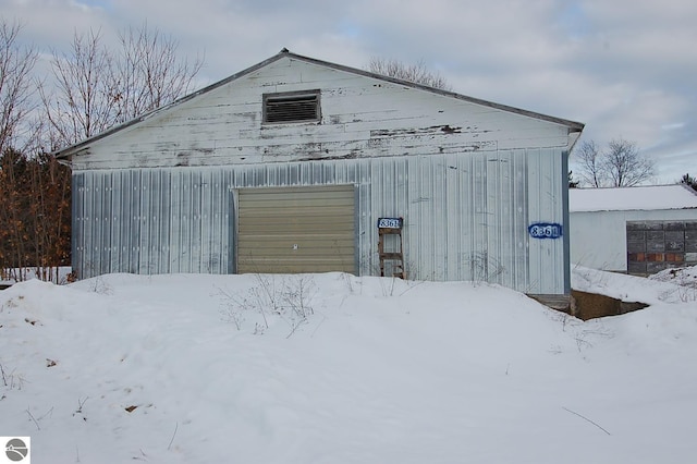 view of snow covered structure