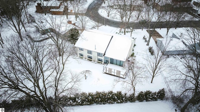 view of snowy aerial view