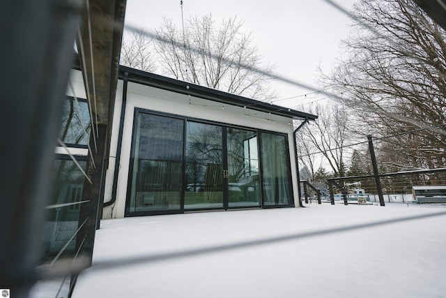 view of snowy exterior