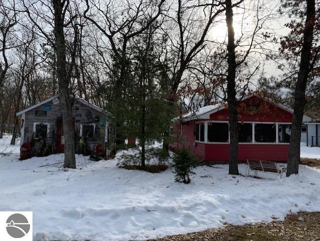 view of snow covered exterior