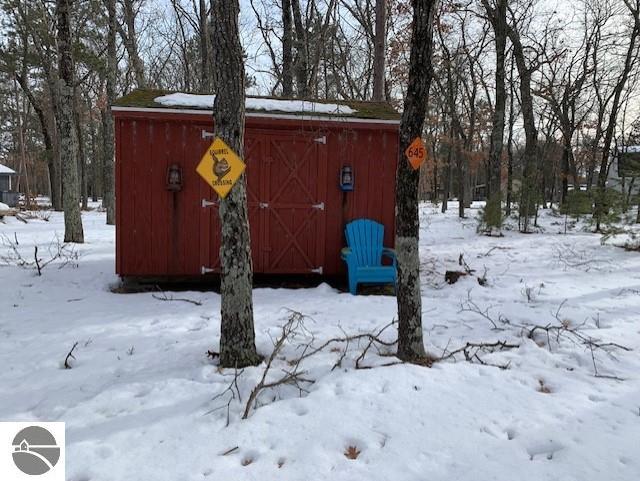 view of snow covered structure