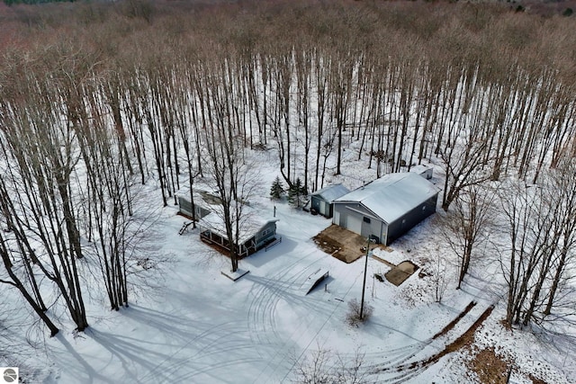 view of snowy aerial view