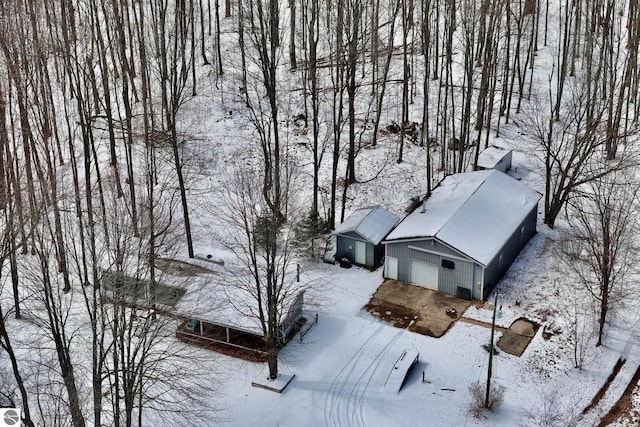 view of snowy aerial view