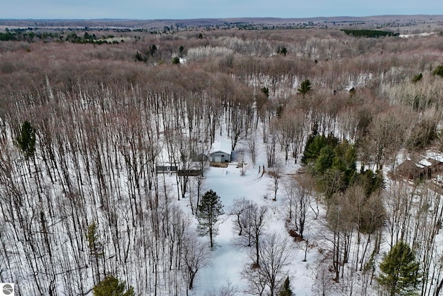 view of snowy aerial view