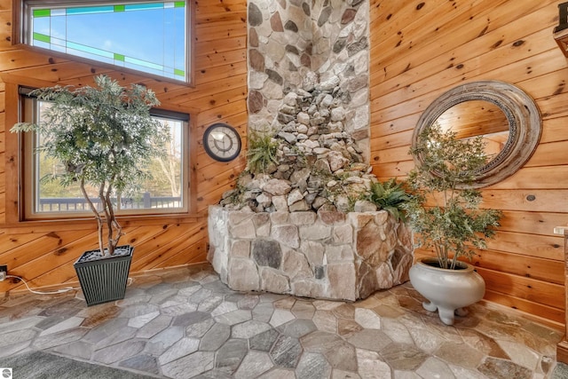 interior details with wooden walls