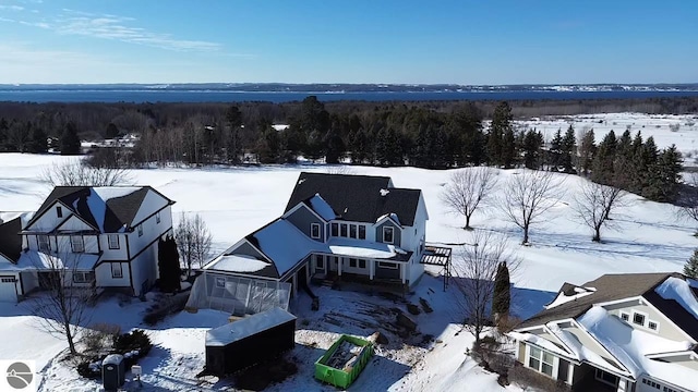 view of snowy aerial view