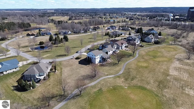 aerial view with a residential view