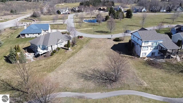 aerial view with a residential view