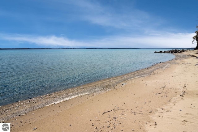 view of water feature featuring a beach view