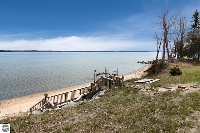 view of water feature featuring a dock