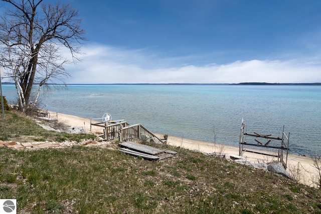 property view of water featuring a dock