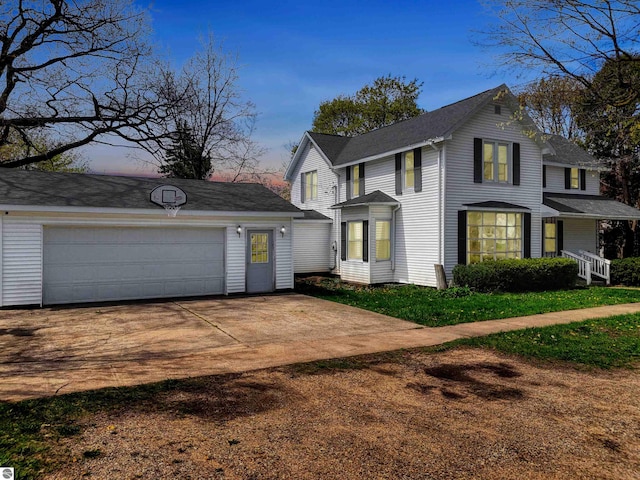 view of front of house with a garage