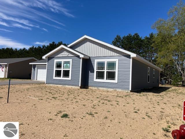 exterior space with a garage