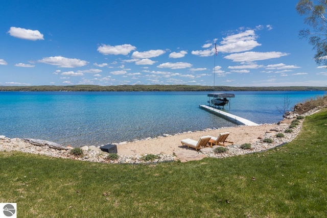 water view with a boat dock