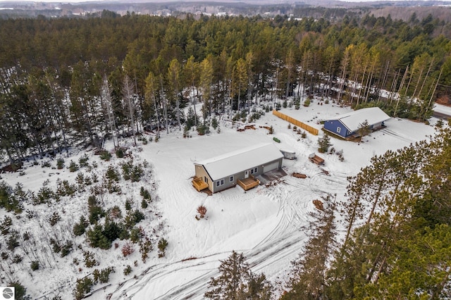 view of snowy aerial view